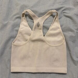 FP Movement by Free People Cream Ribbed Sports Bra